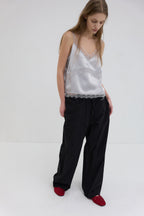 【overdue flair】LACE SATIN SLEEVELESS - 2 colors