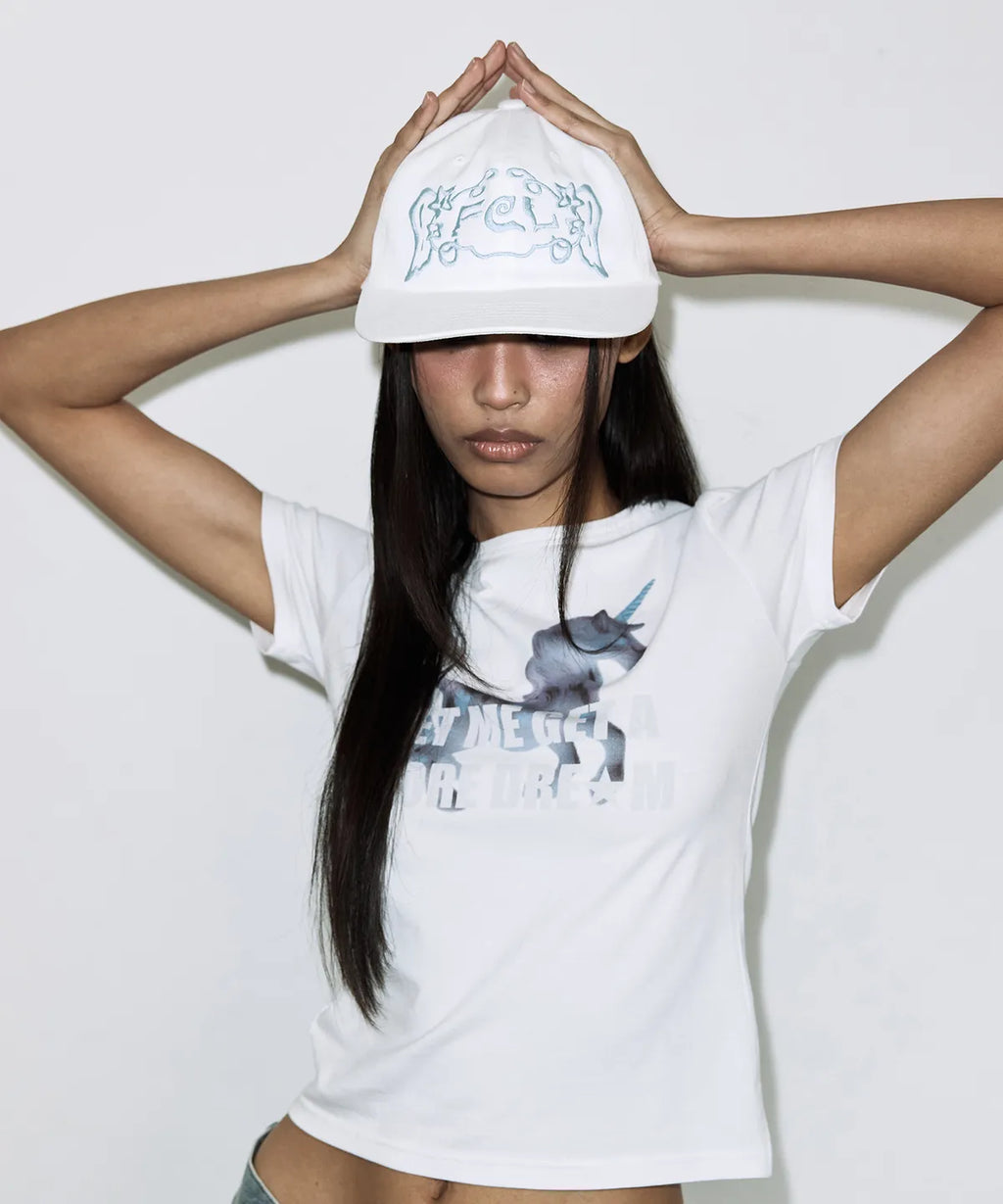 【Fancy Club】YOURS ANGEL CAP [White / Baby blue]