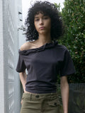 【kijun】Twist One-Shoulder Top