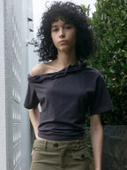 【kijun】Twist One-Shoulder Top