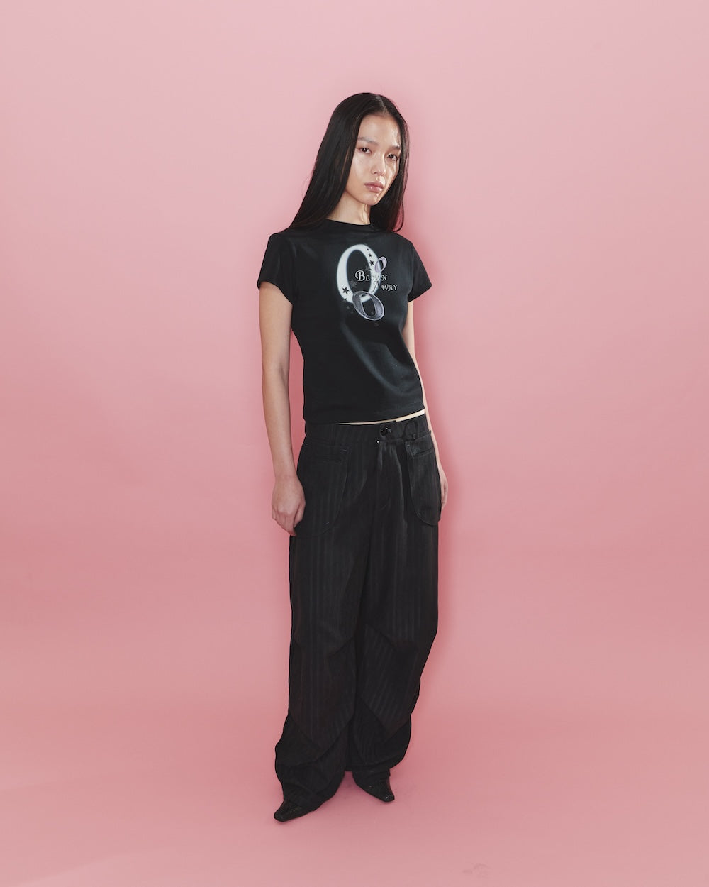 【odlyworkshop】 Blown Baby Tee - black