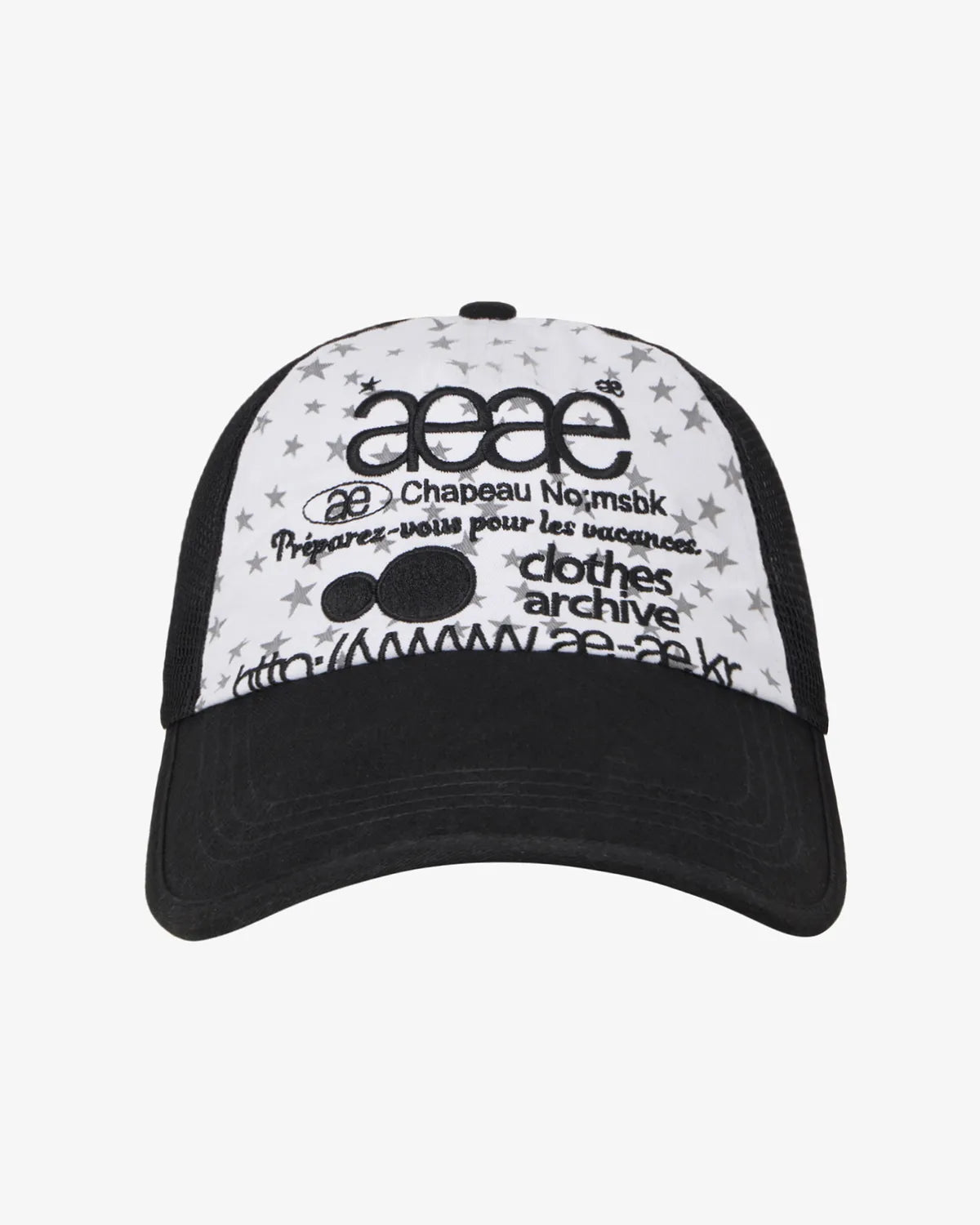 【aeae】WEB LOGO STAR MESH CAP [ BLACK / BLUE ]