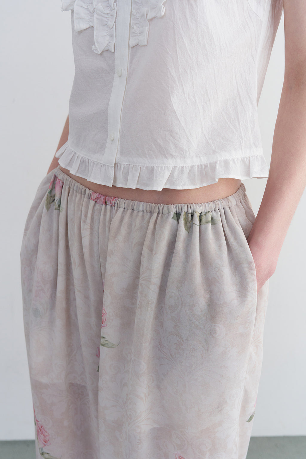 【overdue flair】VICTORIAN FRILL MESH BLOUSE - 2 colors