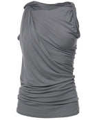 【Flare up】Braided Asymmetrical Sleeveless [Black / White / Gray]