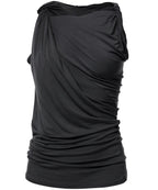 【Flare up】Braided Asymmetrical Sleeveless [Black / White / Gray]