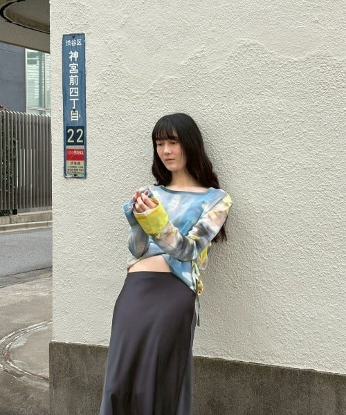 【PAMM】綁帶渲染薄長袖 - 3 colors