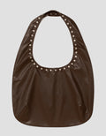 【Polysooem】WESTERN STUDDED SHOULDER BAG [ BROWN / IVORY ]