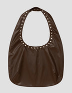 【Polysooem】WESTERN STUDDED SHOULDER BAG [ BROWN / IVORY ]