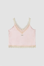 【overdue flair】LACE SATIN SLEEVELESS - 2 colors