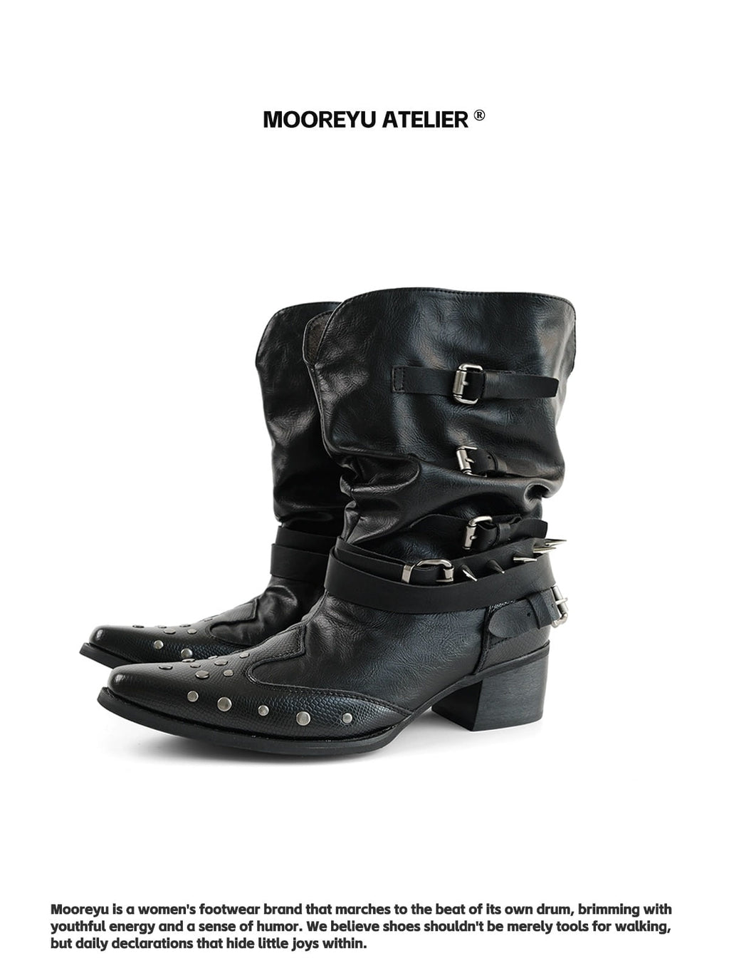 【jakana】MOOREYU ATELIER BUCKLE SHORT ANKLE BOOTS