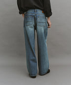 【another office】Atelier Wide Denim Pants - Faded Blue