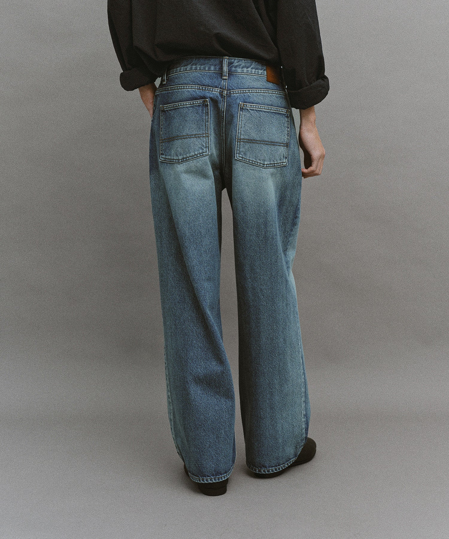 【another office】Atelier Wide Denim Pants - Faded Blue