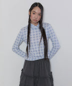 【typeservice】Flora Tile Top [ Mint / Gray ]