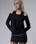 【Fancy Club】3-WAY OFF-SHOULDER COWL TOP - 2 colors