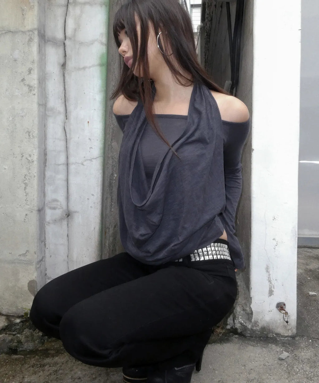 【Fancy Club】3-WAY OFF-SHOULDER COWL TOP - 2 colors