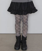 【typeservice】Sketch Grid Tights [ Gray / blue ]