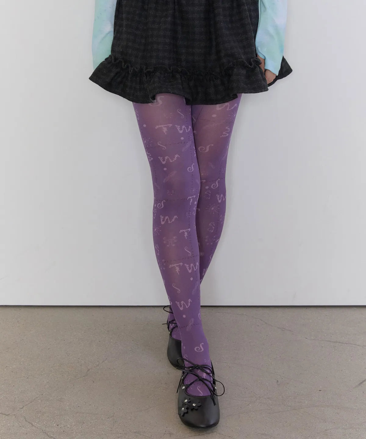 【typeservice】Tiny Glyph Tights [ purple / blue ]