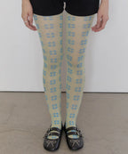 【typeservice】Flora Tile Tights [ Lime / Gray ]