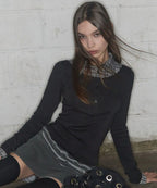 【Fancy Club】SHIRT LAYERED LONG SLEEVE [Gray / Black / Charcoal]