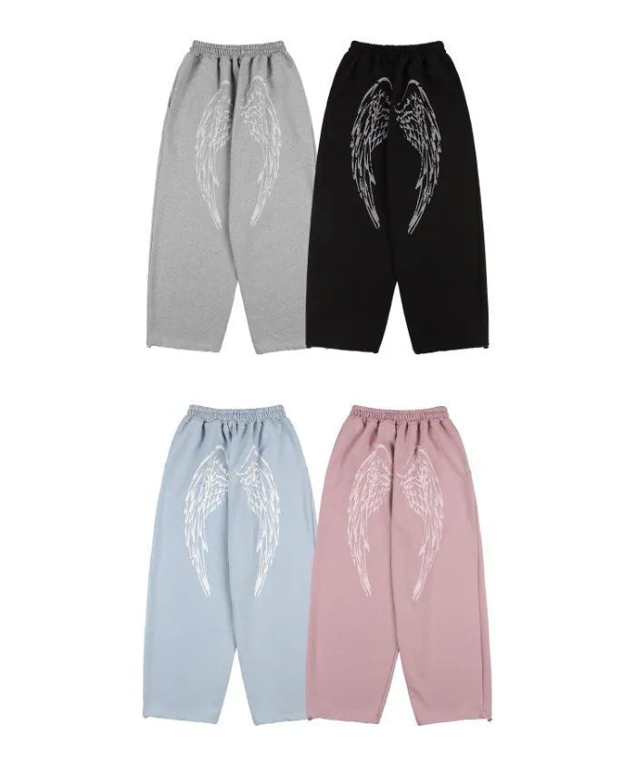 【Fancy Club】 ANGEL VINTAGE SWEATPANTS [Black / Blue / Gray / Pink]