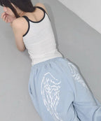 【Fancy Club】 ANGEL VINTAGE SWEATPANTS [Black / Blue / Gray / Pink]