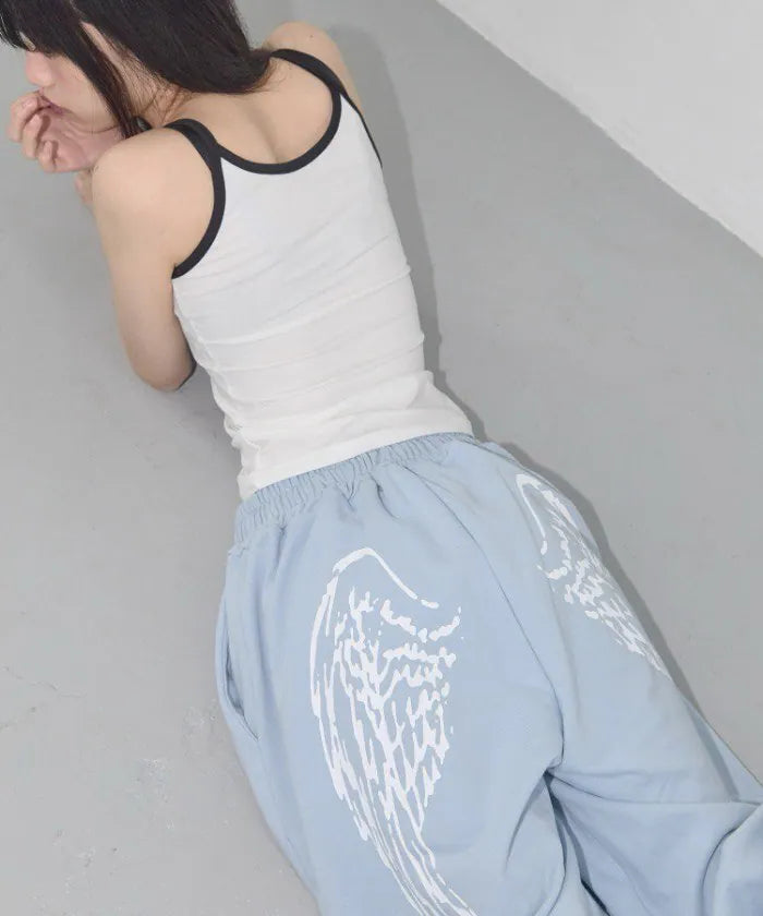 【Fancy Club】 ANGEL VINTAGE SWEATPANTS [Black / Blue / Gray / Pink]