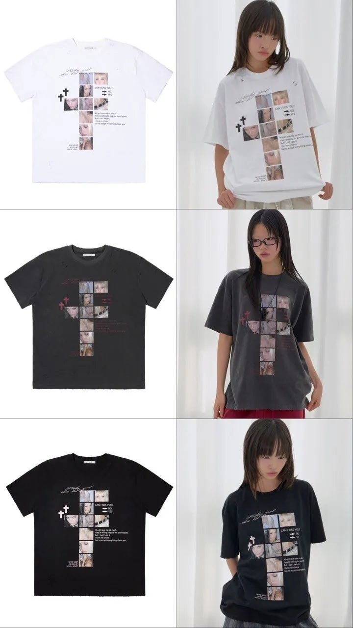 【Fancy Club】 DAMAGE FEARLESS TEE [White / Charcoal / Black]