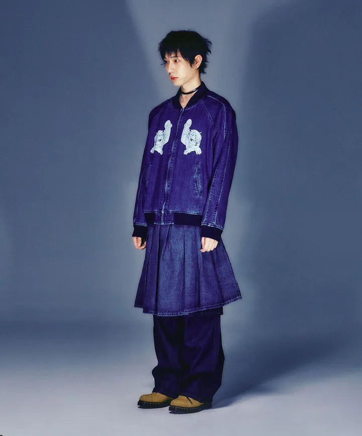 【好鬼俱樂部】heaven denim souvenir jacket [Blue / Red]（藍色L現貨）