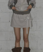 【Fancy Club】DYE-WASH TIE SKIRT [Brown]