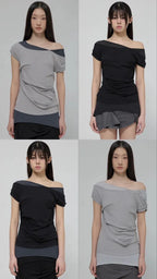 【Flare up】2-Layered Top [4 colors]