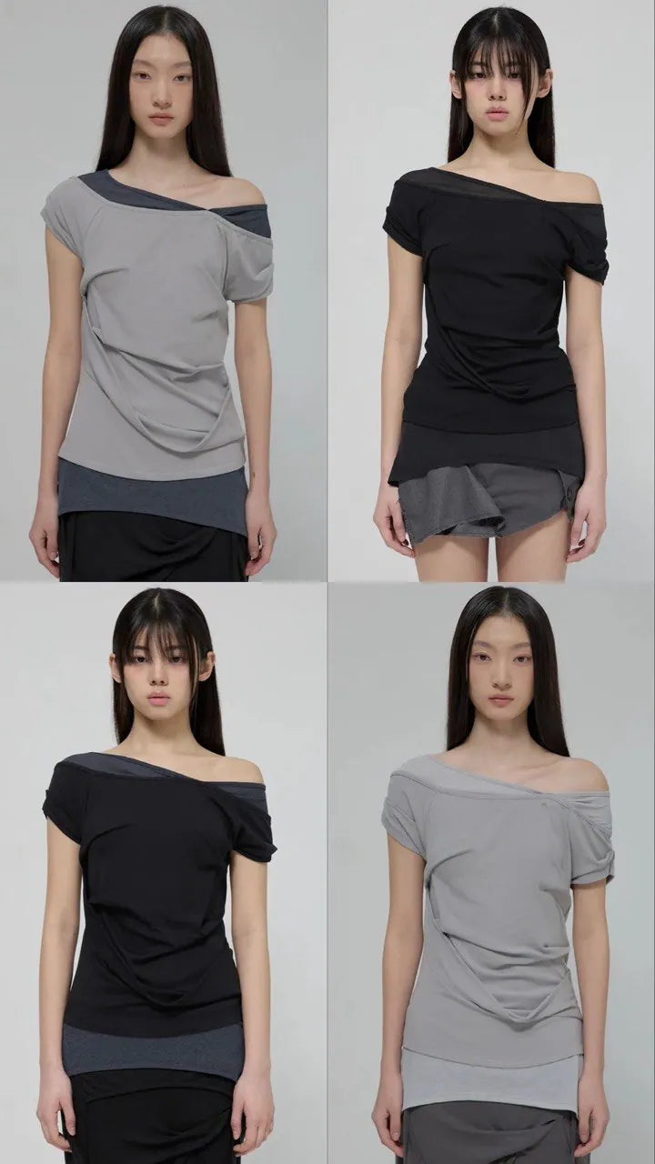 【Flare up】2-Layered Top [4 colors]