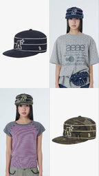【aeae】A LOGO PILLBOX CAP [ CAMO / NAVY ]