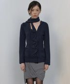 【Flare up】Sculpted Draped Cardigan - 2 colors