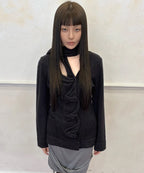 【Flare up】Sculpted Draped Cardigan - 2 colors