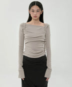 【Flare up】Layered Bustier Long Sleeve - 5 colors