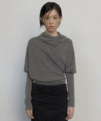 【Flare up】Knit Asymmetrical Long Sleeve - 3 colors