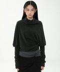 【Flare up】Knit Asymmetrical Long Sleeve - 3 colors