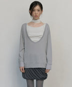 【Flare up】2-Layered Offset Long Sleeve - 3 colors