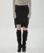 【Flare up】Asymmetrical Midi Skirt  - 2 colors