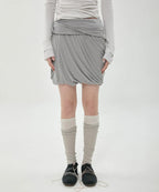【Flare up】Layered Drape Midi Skirt - 3 colors