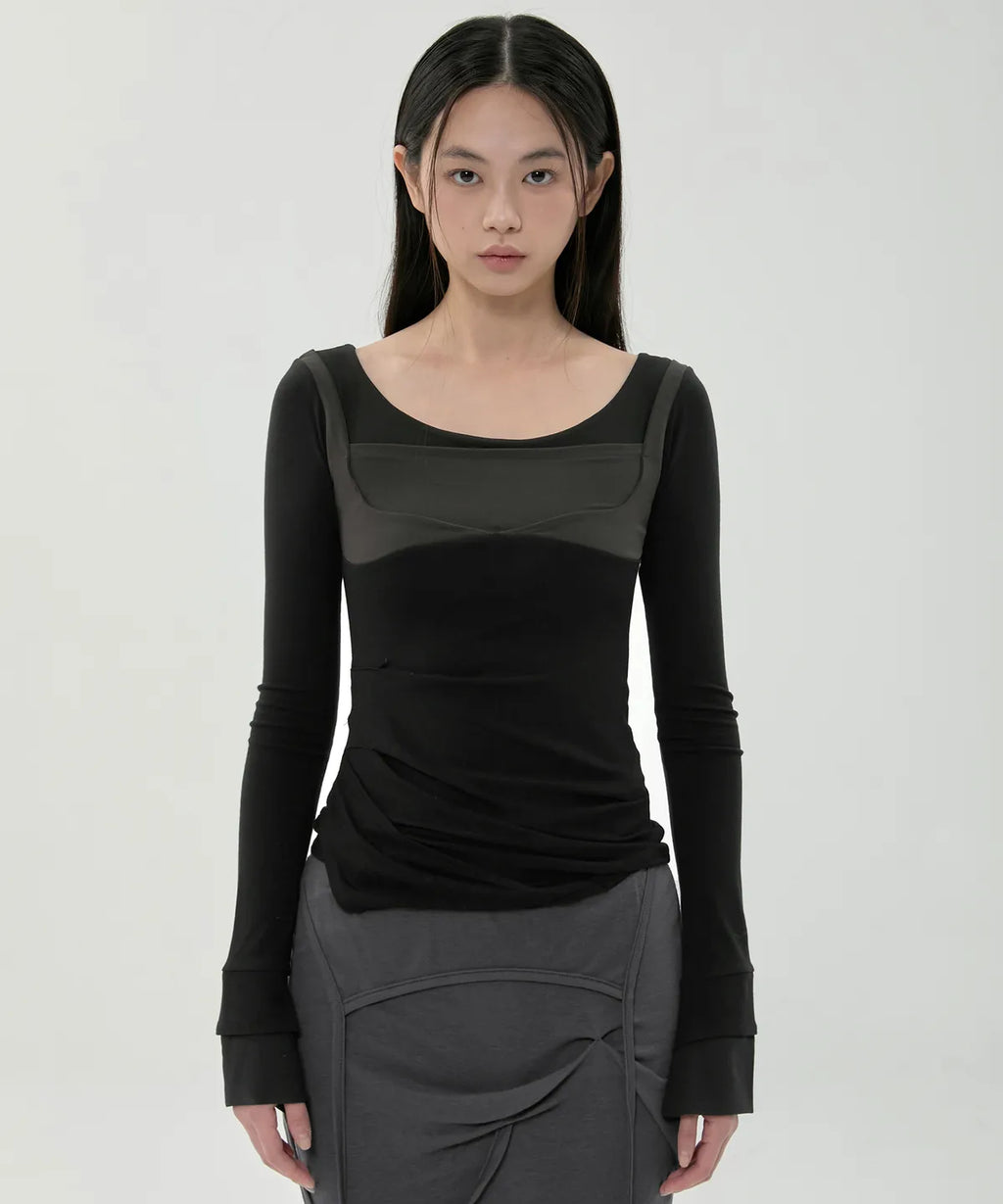【Flare up】Layered Sculpted Long Sleeve - 3 colors