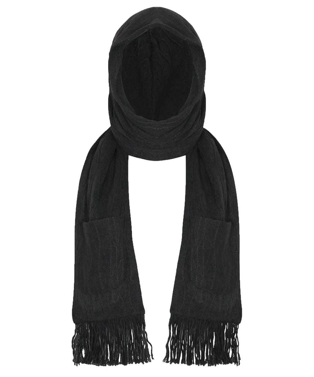 【Flare up】Hoodie Muffler - Black