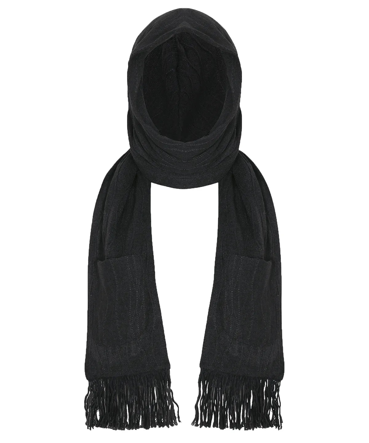 【Flare up】Hoodie Muffler - Black