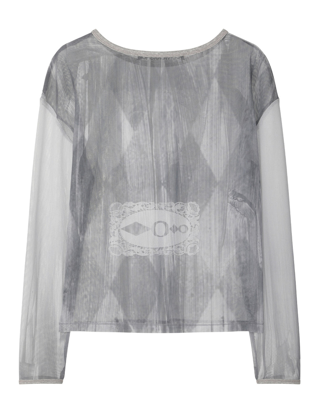 【odlyworkshop】Ribbed Long Mesh Tee - 2 colors