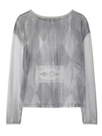 【odlyworkshop】Ribbed Long Mesh Tee - 2 colors
