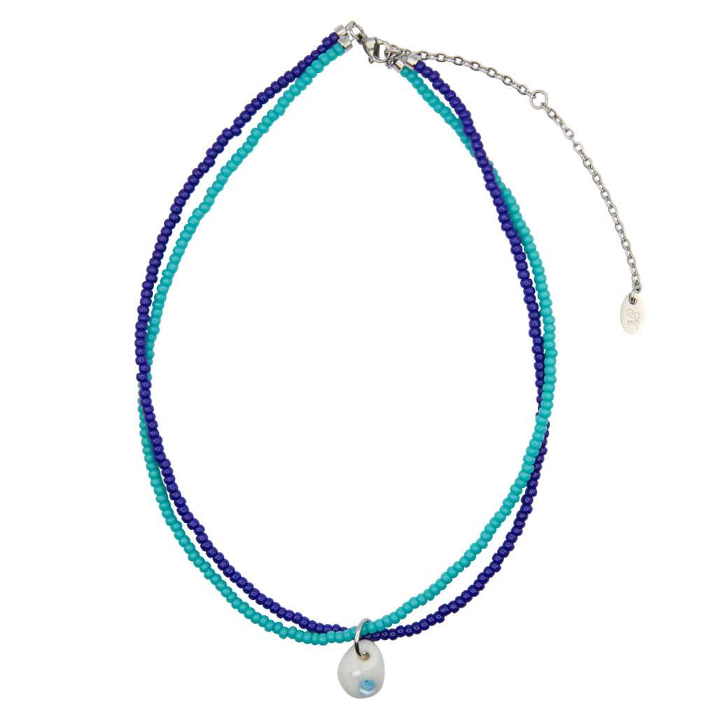 【NFF】color layer necklace - blue