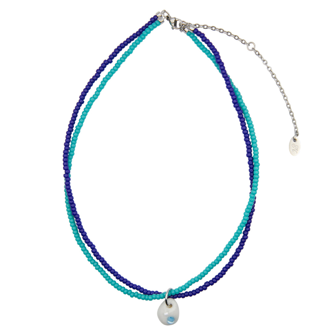 【NFF】color layer necklace - blue
