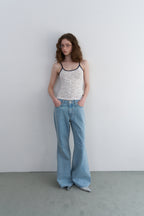 【overdue flair】TEXTURE COMBI SLEEVELESS - 2 colors