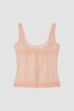 【overdue flair】MESH CORSET SLEEVELESS - 2 colors