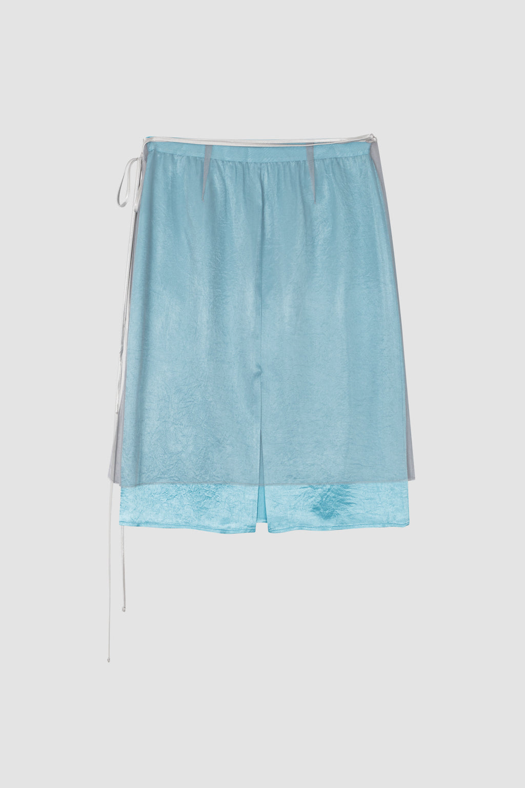 【overdue flair】BEADED LAYERED WRAP SKIRT - YELLOW/BLUE